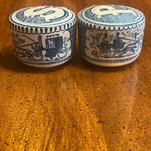 Royal China Currier & Ives Ceramic Salt and Pepper Shakers